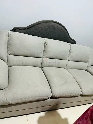 Light grey 3-seater fabric sofa (used)