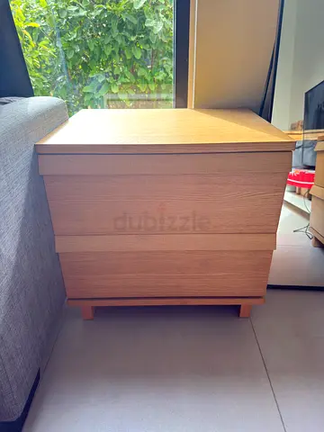 Ikea, Oak-look wooden nightstand / bedside table - used, good condition