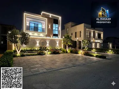 Luxury villa for sale with private pool in Ajman, Al Helio 2 area | Freehold ownership for all nationalities, including registration and ownership fee