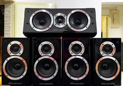 Wharefadale DX-1 Satellite Black 5 Speakers without Subwoofer.