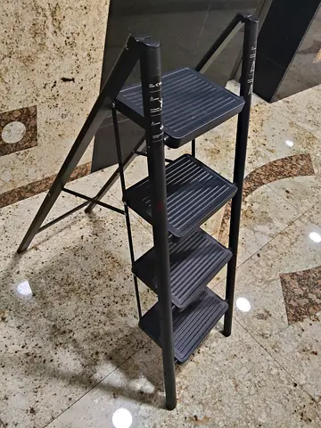 Modern Black 4-Tier Folding Ladder Shelf