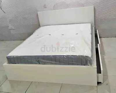 Malam double size bed 140/200cm bed with 2 storage drawers underneath and Ikea mattress is available