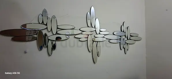 Large modern oval mirror wall art cluster - gently used