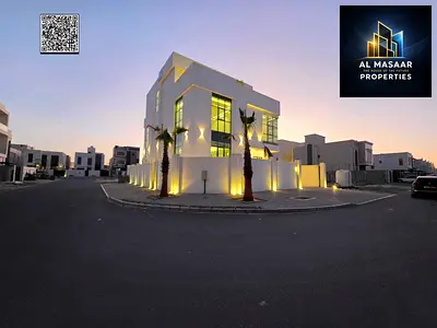 Corner villa with all-inclusive price (air conditioning, electricity, and water) in the heart of Ajman, high-end finishing.