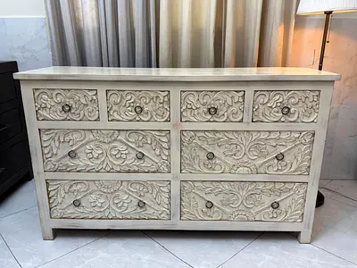 Hand Carved mango wood 6 Drawers of chest Drawers