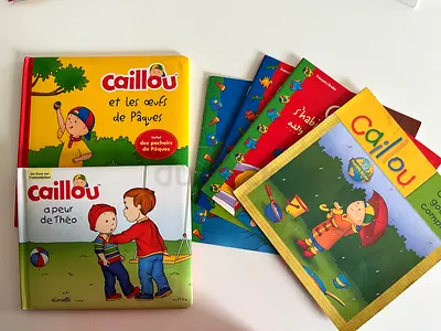 Set of Caillou French childrens books — board  picture books