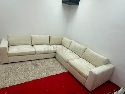 Like new condition pottery barn beige color corner lshape sofa