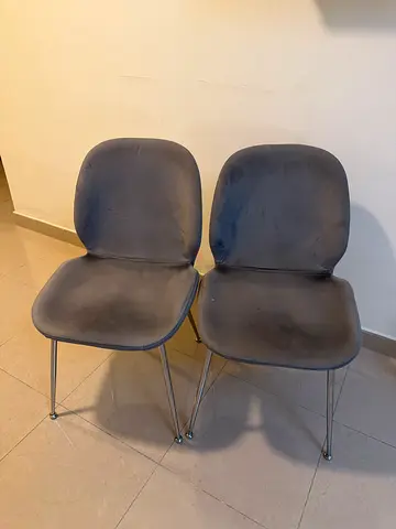 Modern Grey Dining Chair x2