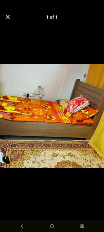 Single Wooden Bed with Headboard - Brown, Good Condition..its new..used only for 1 month