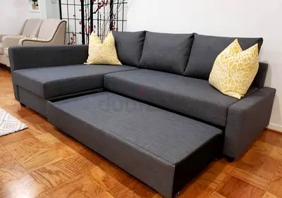 Ikea L Shape Sofa cum bed with big storage in L