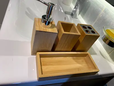 Stylish Bamboo Bathroom Organizer