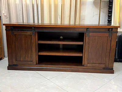 Wooden TV Stand with with sliding doors