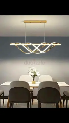 Modern Gold Wave LED Pendant Light (Good Condition)