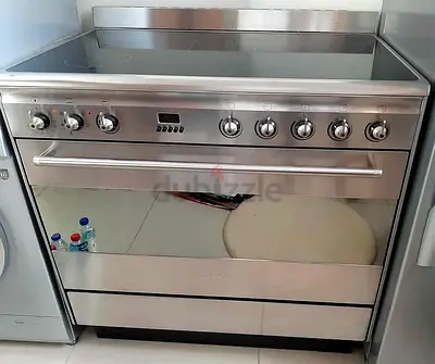 Smeg latest model full electric ceramic 5 hobs cooking range oven dual.fan stove 90x60 by bvcc