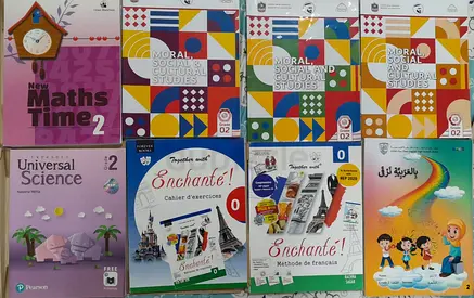 Set of Primary School Textbooks Grade 2 — Maths, Science, FRENCH, ARABIC  Social Studies (bundle)