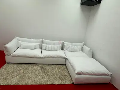 Like new condition marina home white color lshape sofa