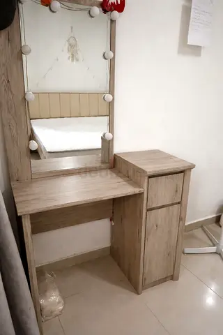 Stylish Vanity with Mirror and Storage