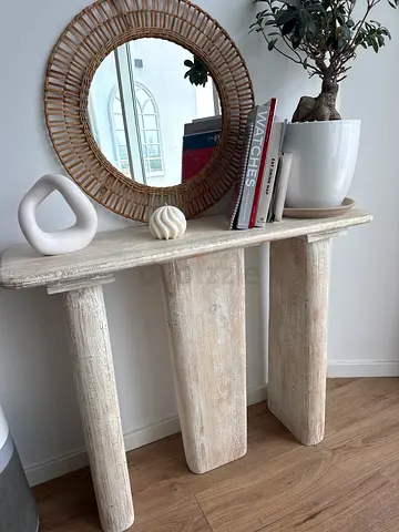 Console Table White Washed finish