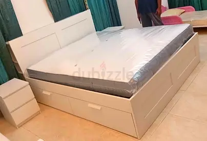IKEA brimnes king size 180×200cm bed frame with headboard+ 4 big storage drawers with IKEA mattress
