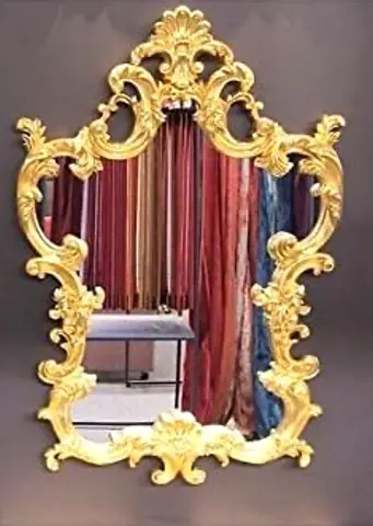 Ornate antique gold baroque wall mirror — large decorative frame