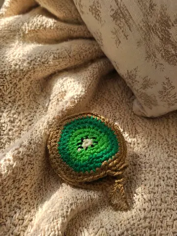 A kiwi-shaped earphone case holder