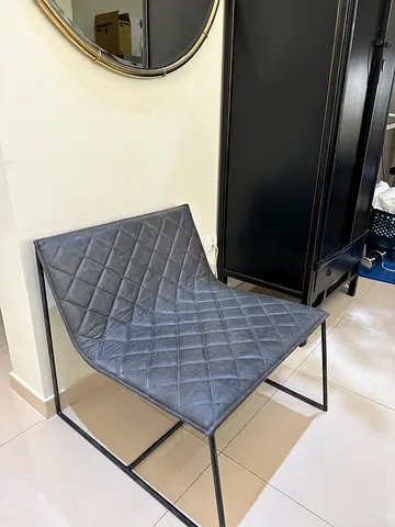 x2 MARINA HOME leather CROCKETT LOUNGE CHAIR in dark sage L73 W83 H74 cm