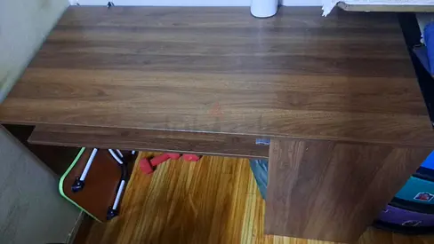 Study Desk - Darl Wood, Storage Shelves, Great Condition(Quick Sale)