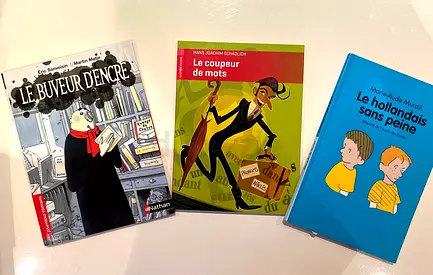 Set of 3 French childrens books — Le buveur dencre, Le coupeur de mots, Le hollandais sans peine