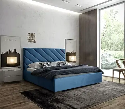 Brand new luxury king size fully customisable bedframe in soft Valvet Fabric Storage can be install