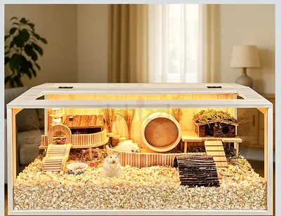 Premium Hamster Cage, Bedding, Food  Accessories