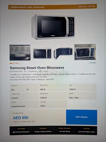 Samsung Smart Oven Microwave for Sale