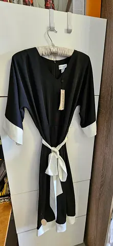 Black belted evening dress size 10 brand new