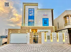 Luxury villa for sale in Al Bahia area, featuring two floors and a rooftop terrace. Modern design, s