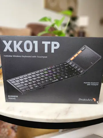 ProtoArc Foldable Keyboard with Touchpad, XK01 TP Folding Portable Keyboard, Full Size Keys, Large T