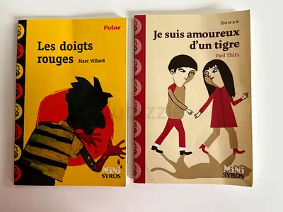 French childrens books: Les doigts rouges  Je suis amoureux dun tigre (pair)