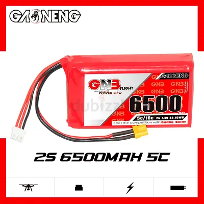 GAONENG GNB 2S 7.4V 6500mAh 5C LiPo Battery XT30 for Radiomaster