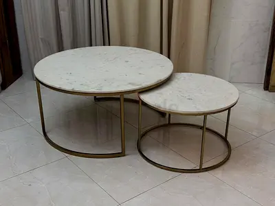 Pottery barn Delaney Round Marble Nesting Coffee Tables