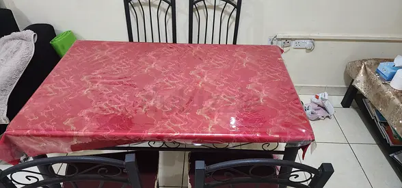 Set of 4 Black Metal Dining Chairs (table included)