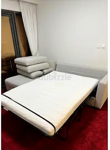 Vimle My light grey pull-out sofa bed with mattress