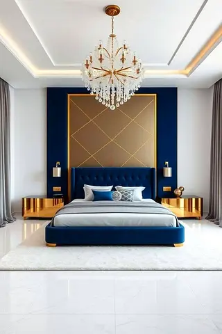 Elegant Blue Bed