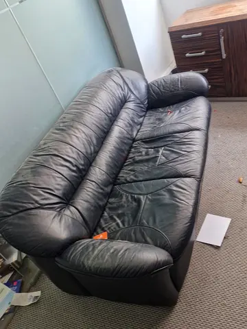 Black Leather Sofa for Sale