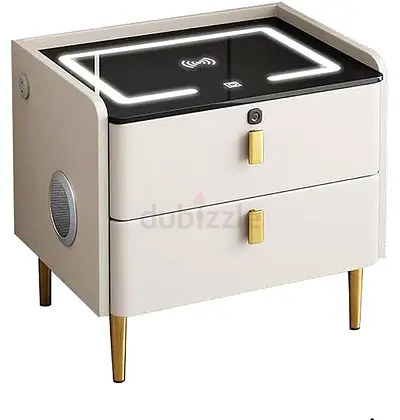 Smart Bedside Table with Wireless Charging Station,USB Port+Audio