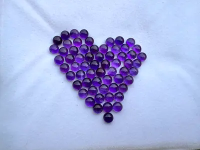 Purple Amethyst cabochons stone -3Mm size  (approx. 60 pcs)
