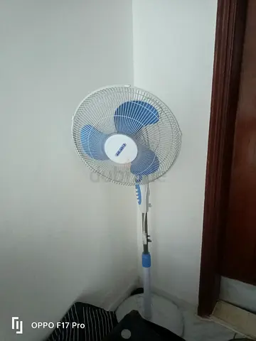 Standing pedestal fan (blue/white) - working condition