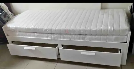 Ikea brimness Day bed frame with 2 big storage drawers underneath and with 2 Ikea mattresses is avai
