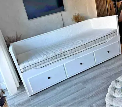 IKEA Hamnes daybed with 3 big storage drawers and 2 IKEA mattresses