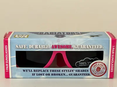 Babiators Kids Sunglasses 3-7+yrs Bright Pink BRAND NEW