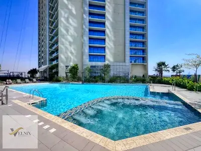 Furnished Studio | High Floor | Spacious Balcony | Pool & Sea View
