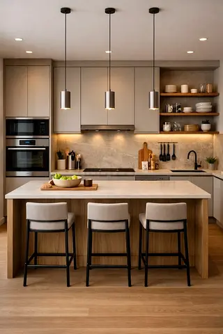 Wooden kitchen island
