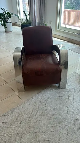 Modern Genuine Leather Armchair